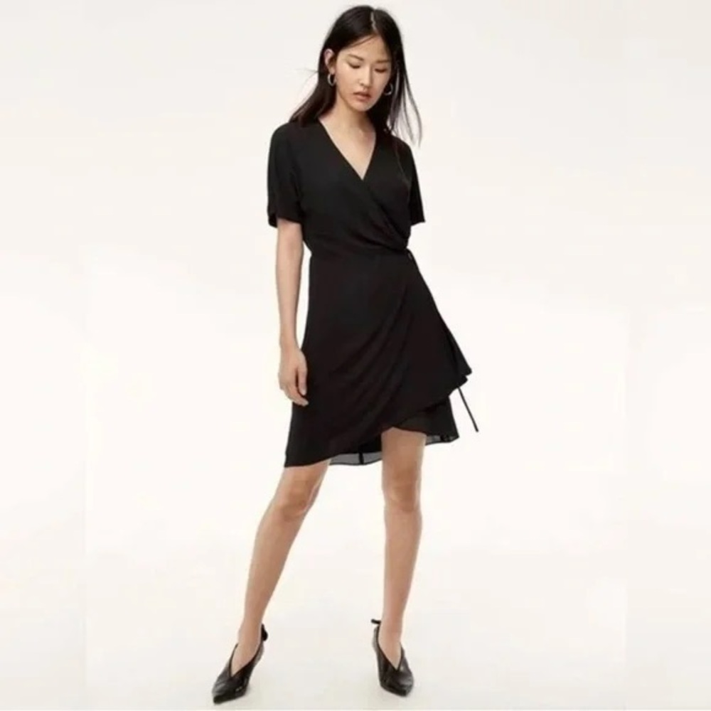 Aritzia Black Wrap Mini Dress